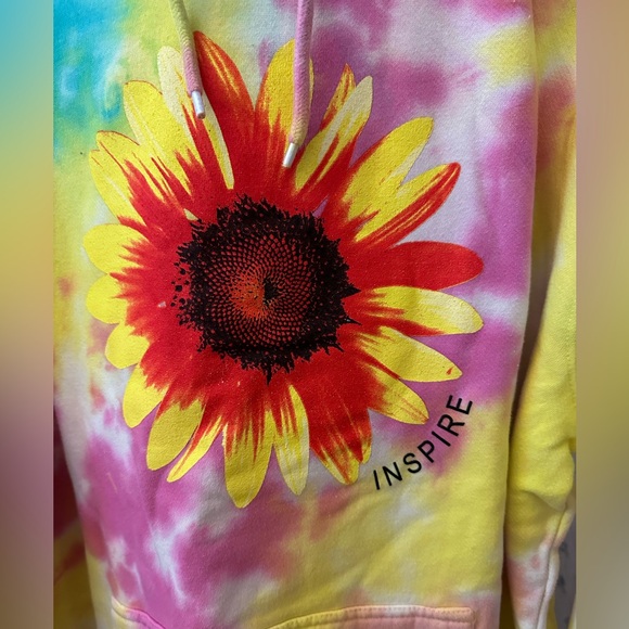 Rue+ Tie-Dye Hoodie with Sunflower Inspire Design - Picture 3 of 8
